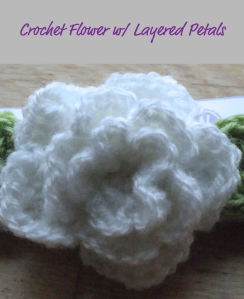 crochet flower w layered petals