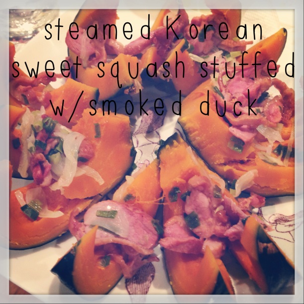 steamed korean squash w/ smoked duck