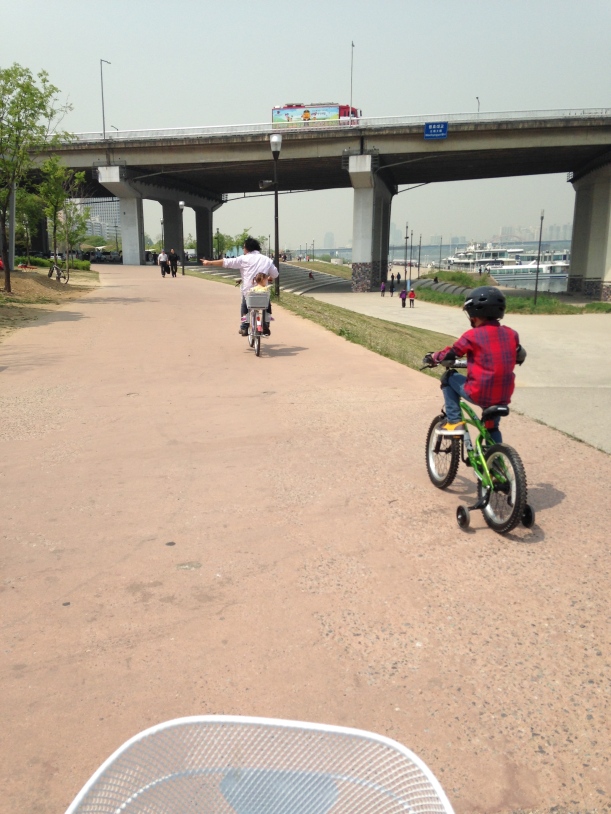 Riding Bikes at Yeouido Park