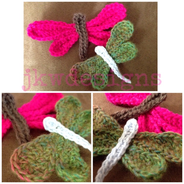 crochet dragonfly applique